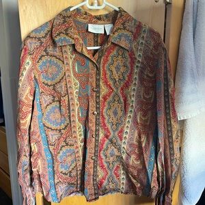 Paisley printed button down